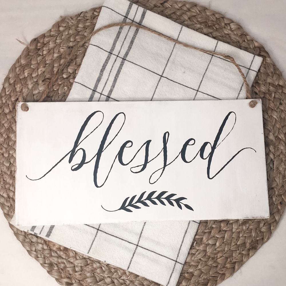 🛒2/$30!🛒 Blessed - Wood Painted Sign